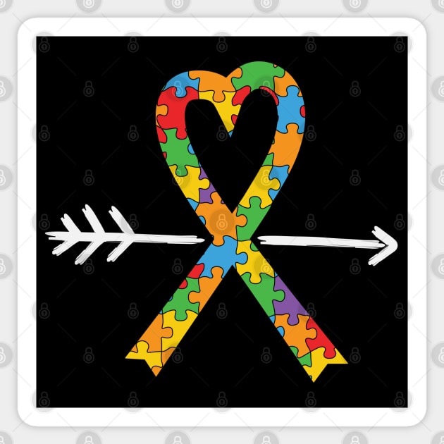 Autism Awareness - Ribbon Sticker by Peter the T-Shirt Dude